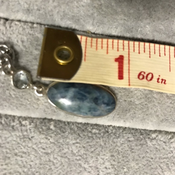 New Sterling Silver Mermaid Kyanite Short Necklace Pendant Topaz Accent Crystal - Picture 12 of 13